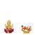 Lord Ganesha on Lotus Flower Murti Hanuman Flying With Dronagiri Parvat Set of 2 Idol Statue for Home Office Car & Gift