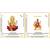 Lord Ganesha on Lotus Flower Murti Mata Sherawali (Multicolor) Small Size Set of 2 Idol Statue for Home Office & Car