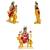Lord Ganesha on Lotus Flower Murti Mata Sherawali (Multicolor) Small Size Set of 2 Idol Statue for Home Office & Car