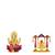 Lord Ganesha on Lotus Flower Murti Swing Combo Set of 2 Idol Statue for Home Office Shop Car Dashboard & Gift