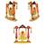 Lord Ganesha on Lotus Flower Murti Swing Combo Set of 2 Idol Statue for Home Office Shop Car Dashboard & Gift
