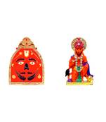 Salasar Dham Balaji Lord Hanuman Blessing (Small Size) Set of 2 Idol Statue for Home Office Shop Car Dashboard & Gift