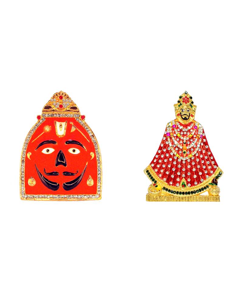 Salasar Dham Balaji Khatu Shyam Ji Combo Set of 2 Idol Statue for Home Office Shop Car Dashboard & Gift