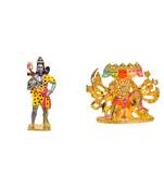 Lord Shiva Holding Holy Trident Panchmukhi Hanuman Combo Set of 2 Idol Statue for Home Office Shop Car Dashboard & Gift
