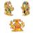 Lord Shiva Holding Holy Trident Panchmukhi Hanuman Combo Set of 2 Idol Statue for Home Office Shop Car Dashboard & Gift
