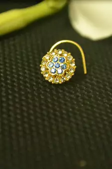 Blue diamond nose-ring