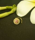 Purple diamond nose-ring