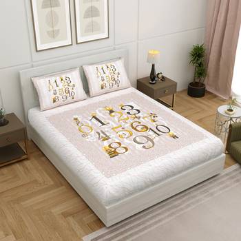Vastravilla Rajasthani Jaipuri Prints King Size Cotton Bed Sheet For Double Bed With Two Pillow Cover Size 100 x 108 1