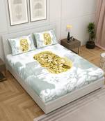 Vastravilla Rajasthani Jaipuri Prints King Size Cotton Bed Sheet For Double Bed With Two Pillow Cover Size 100 x 108