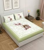 Vastravilla Rajasthani Jaipuri Prints King Size Cotton Bed Sheet For Double Bed With Two Pillow Cover Size 100 x 108