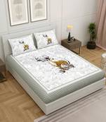 Vastravilla Rajasthani Jaipuri Prints King Size Cotton Bed Sheet For Double Bed With Two Pillow Cover Size 100 x 108