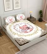 Vastravilla Rajasthani Jaipuri Prints King Size Cotton Bed Sheet For Double Bed With Two Pillow Cover Size 100 x 108