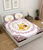 Vastravilla Rajasthani Jaipuri Prints King Size Cotton Bed Sheet For Double Bed With Two Pillow Cover Size 100 x 108