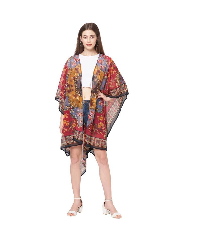 PINK poly georgette Open Ruanna