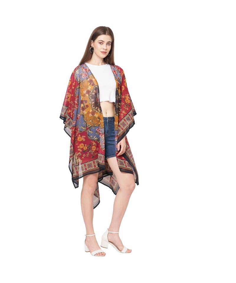 PINK poly georgette Open Ruanna