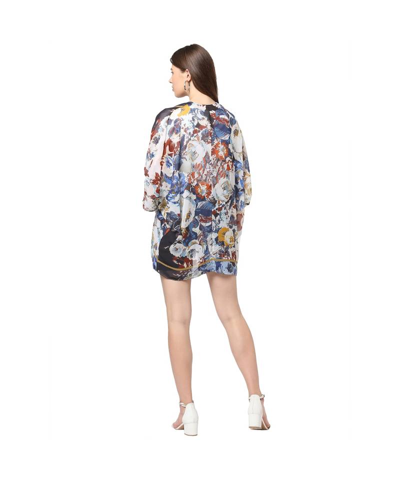 BLUE poly georgette Cover up