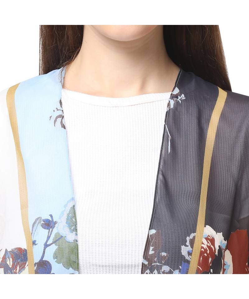 BLUE poly georgette Cover up