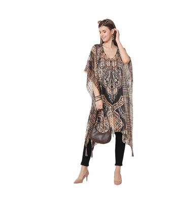 BROWN viscose chiffon Kaftan 1