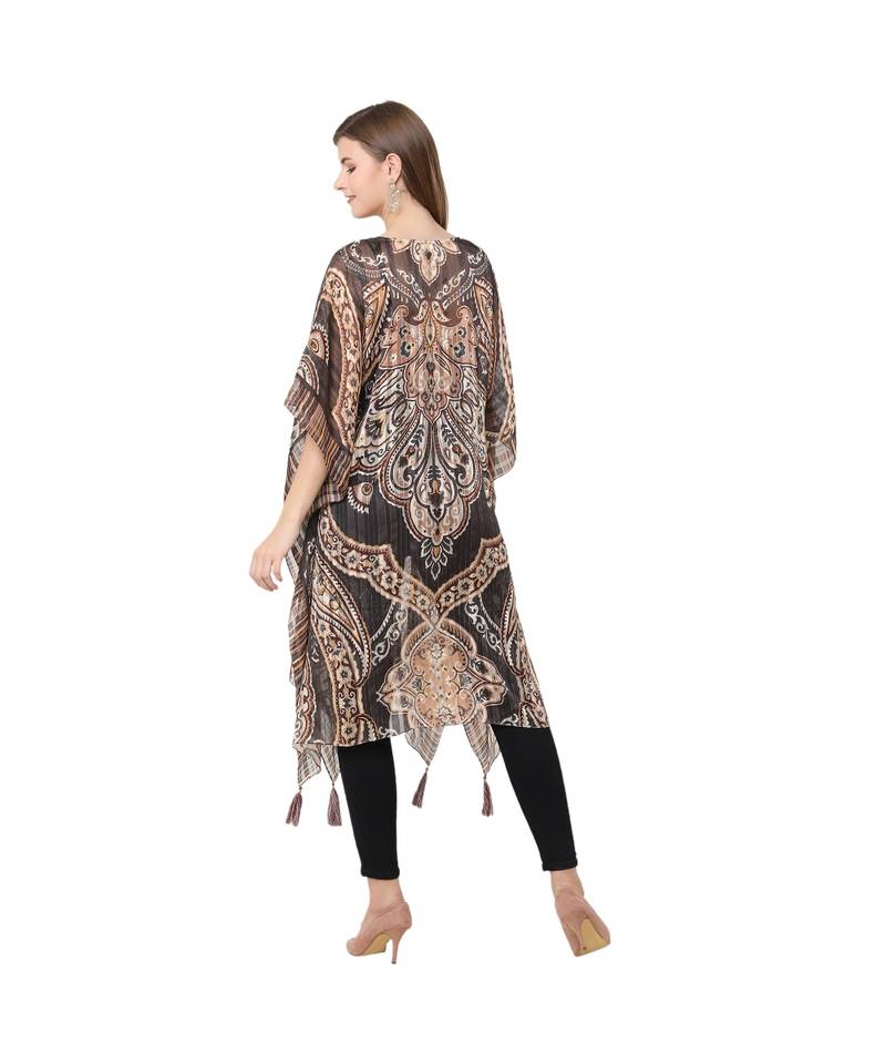 BROWN viscose chiffon Kaftan