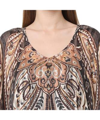 BROWN viscose chiffon Kaftan 3