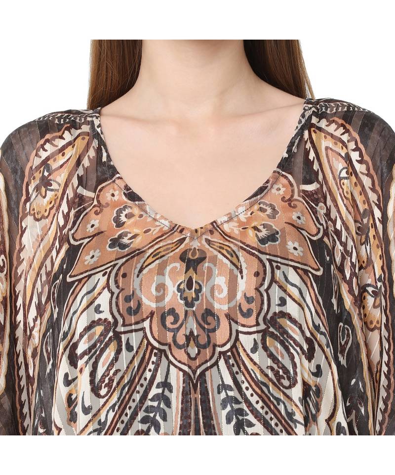 BROWN viscose chiffon Kaftan
