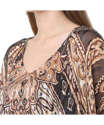 BROWN viscose chiffon Kaftan 4