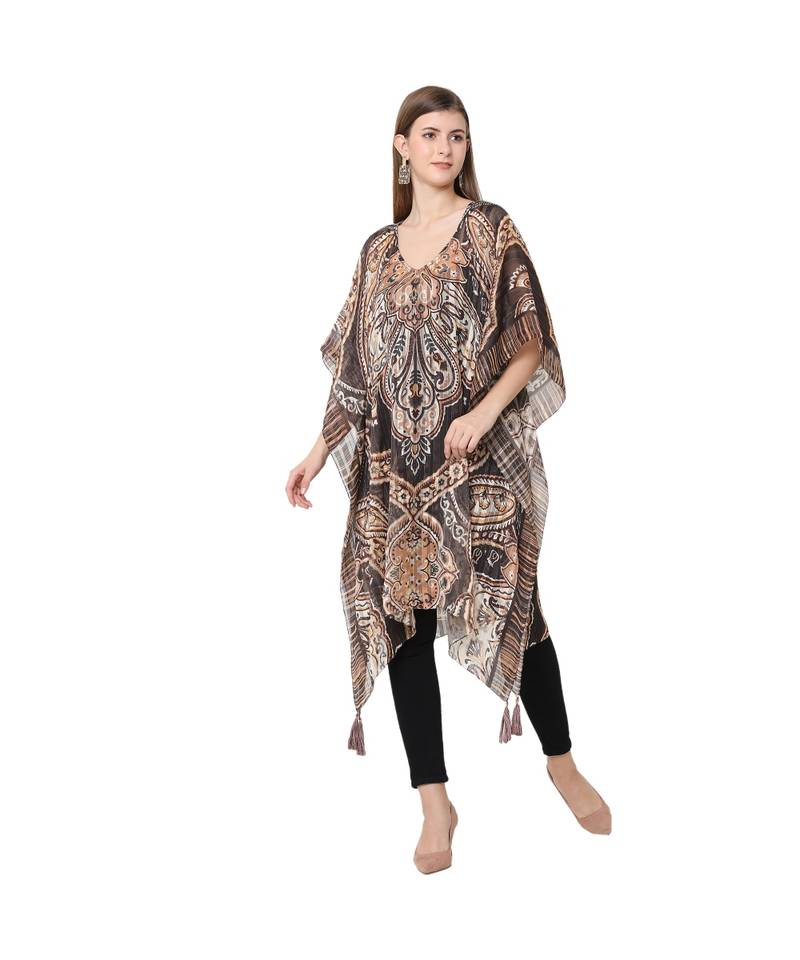 BROWN viscose chiffon Kaftan