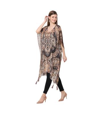 BROWN viscose chiffon Kaftan 6