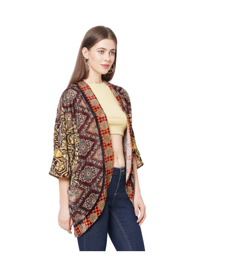 Multicolor poly velvet Cover up