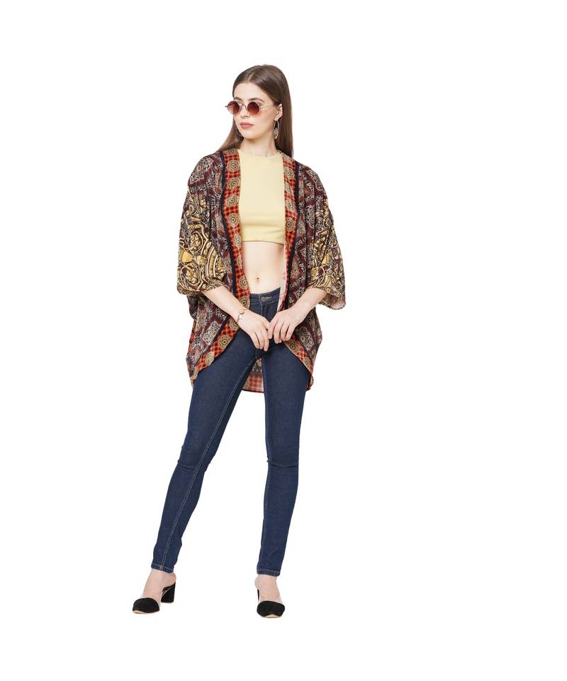 Multicolor poly velvet Cover up