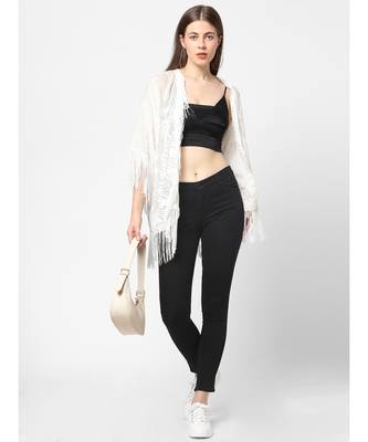 WHITE Burnout velvet Kimono 1