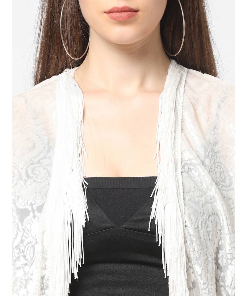 WHITE Burnout velvet Kimono