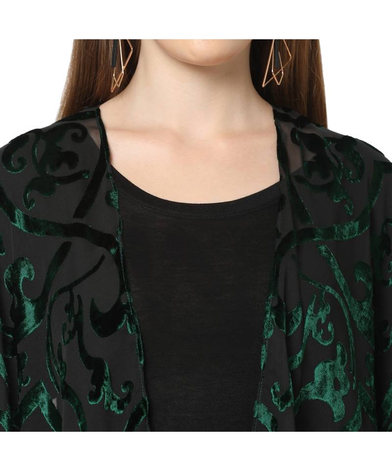 Green Poly Viscosce Kimono