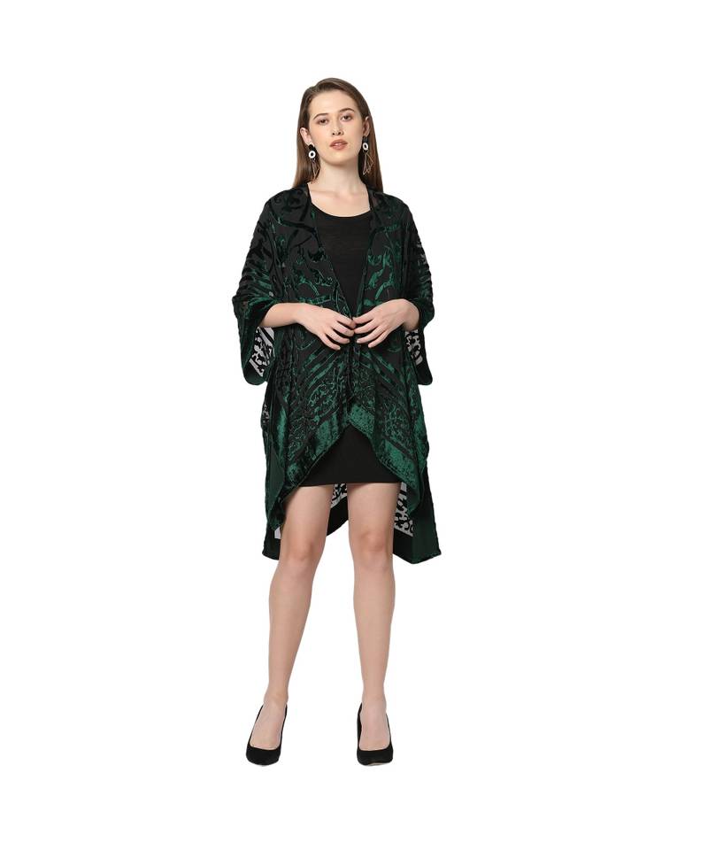 Green Poly Viscosce Kimono