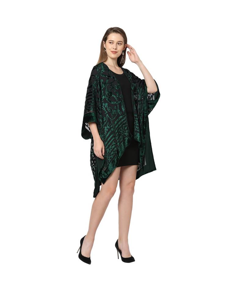 Green Poly Viscosce Kimono