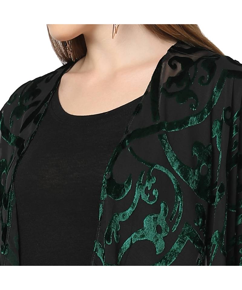 Green Poly Viscosce Kimono