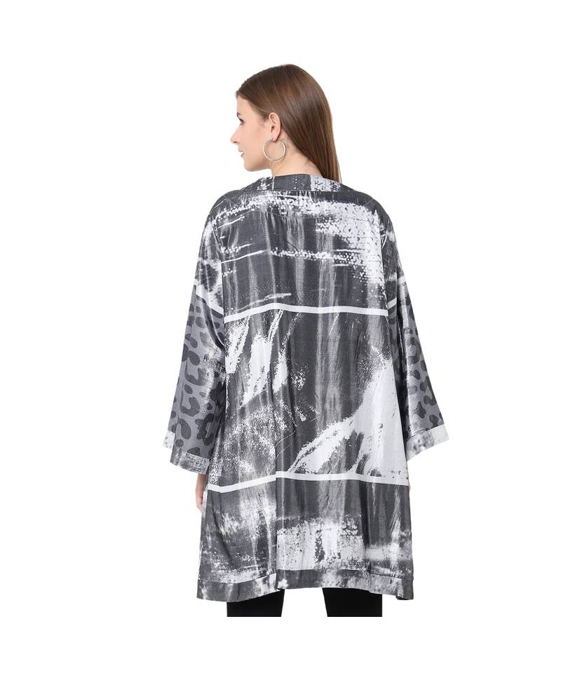 Silver Viscosce metallic kimono