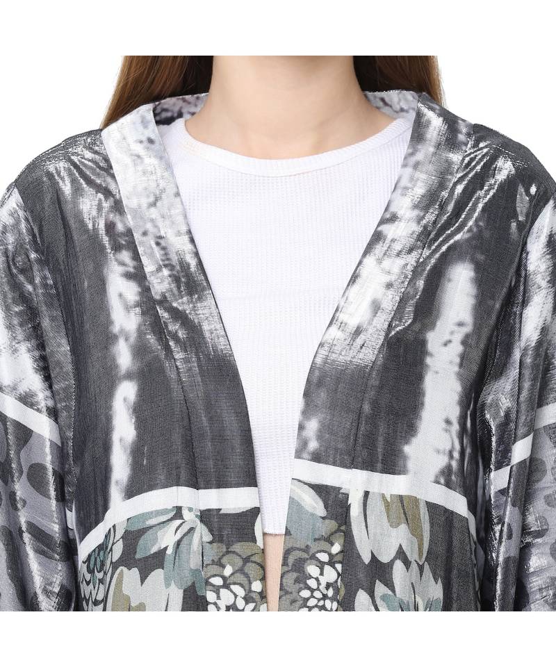 Silver Viscosce metallic kimono