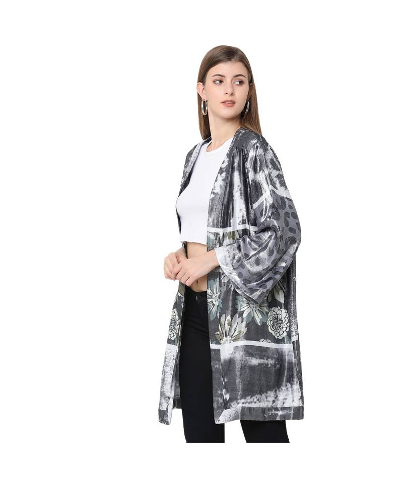 Silver Viscosce metallic kimono