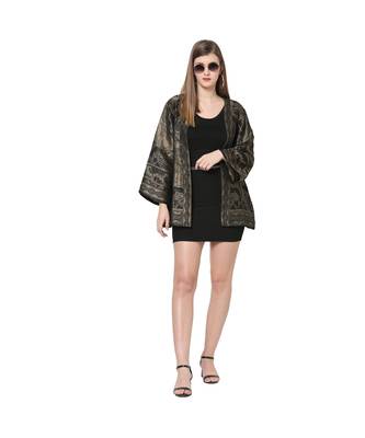 Black Cotton x viscoscex metallic Kimono 1