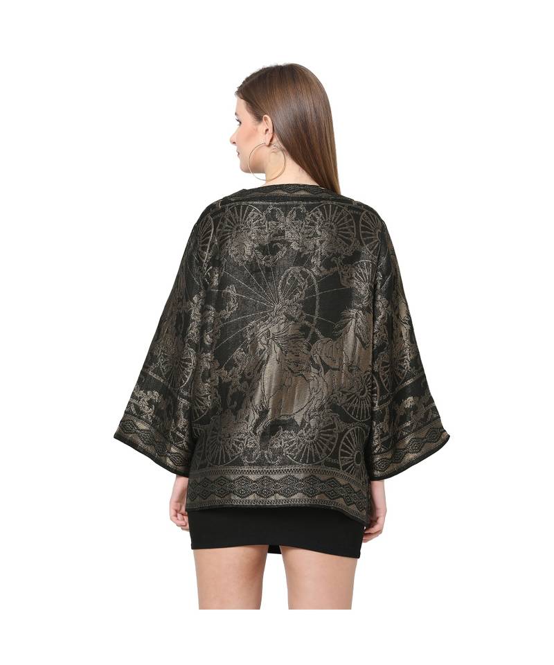 Black Cotton x viscoscex metallic Kimono