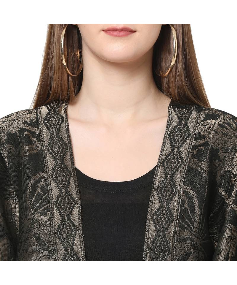 Black Cotton x viscoscex metallic Kimono