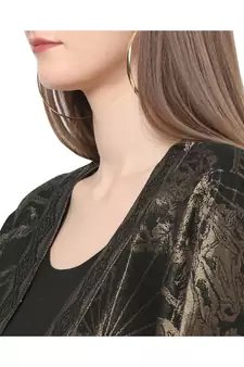 Black Cotton x viscoscex metallic Kimono