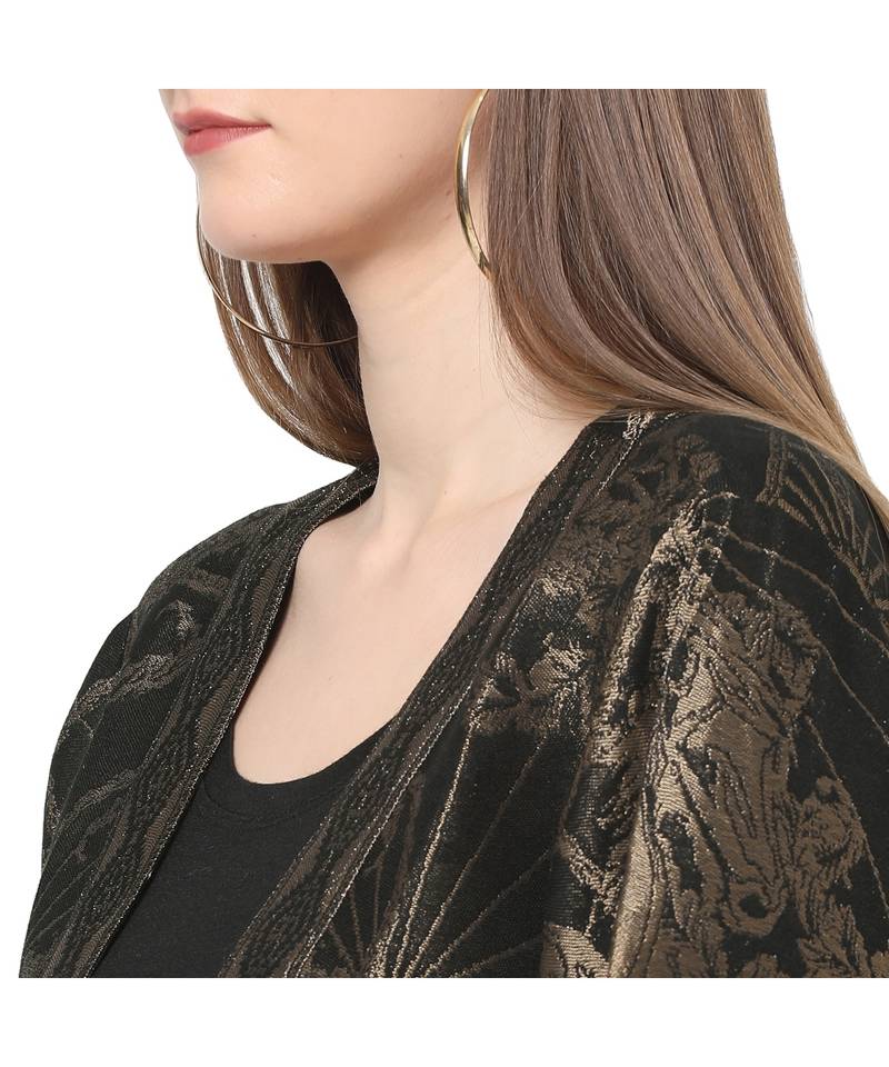 Black Cotton x viscoscex metallic Kimono