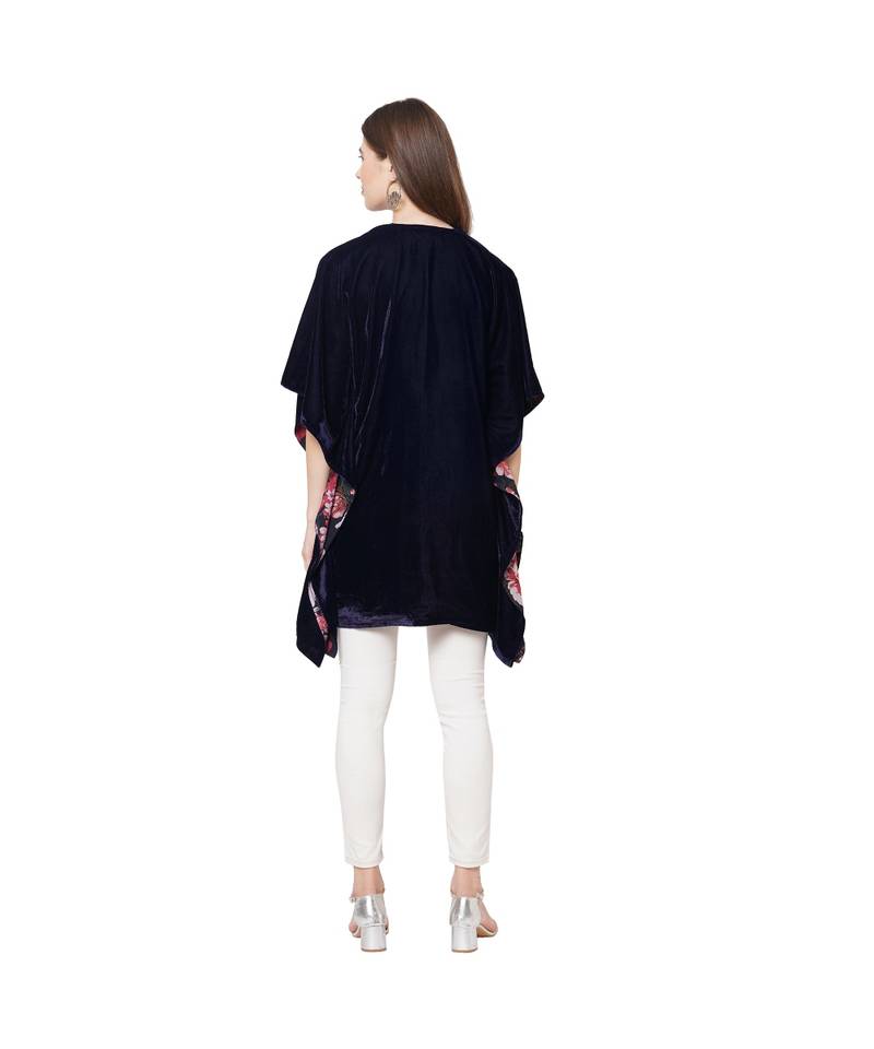 BLUE poly georgette Kimono Tunic