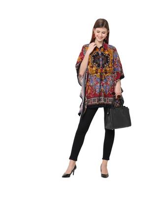 PINK poly velvet shirt poncho 1