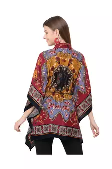 PINK poly velvet shirt poncho