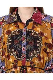 PINK poly velvet shirt poncho