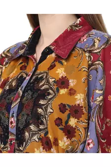 PINK poly velvet shirt poncho
