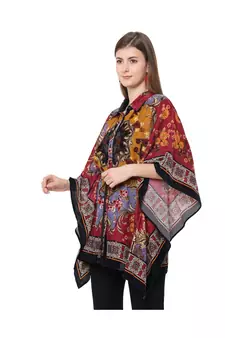 PINK poly velvet shirt poncho
